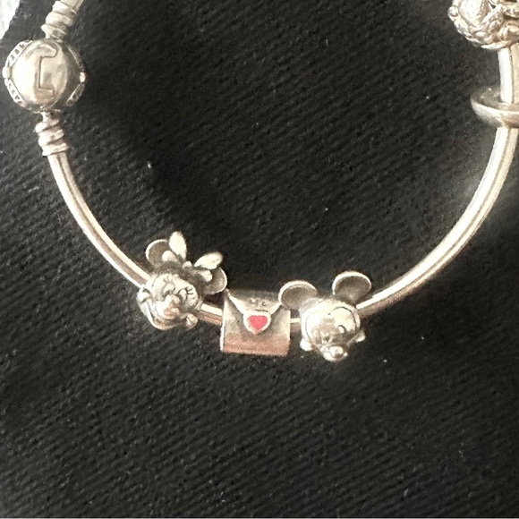 Pandora VINTAGE Silver Disney Charms, Mickey, Minnie and Love Envelope. S925 - Picture 2 of 3